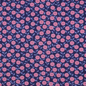 Patchworkstoff / Sommerstoff / 100% Baumwoll-Popeline / Blümchen navy