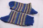 Gr. 42/43 - Wollsocken handgestrickt, bunt geringelt – Bild 4