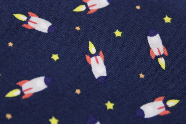 Kleiner Kinder-BRUSTBEUTEL "Mini-Raketen navy" mit Sicherheitsverschluss und Reflektorfähnchen; Brusttasche, Geldbörse, Geldbeutel