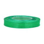Organzaband aus 100% Polyester, 12mm breit, GRÜN, für Schleifen, Deko, Geschenkverpackungen, Rolle mit ca. 27 Metern