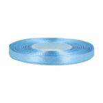Satinband – 6 mm breit, 100 % Polyester, ca. 27 m Rolle, BLAU, für Schleifen, Deko, Geschenkverpackungen