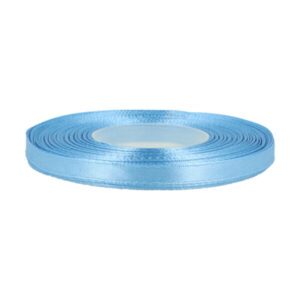 Satinband – 6 mm breit, 100 % Polyester, ca. 27 m Rolle, BLAU, für Schleifen, Deko, Geschenkverpackungen