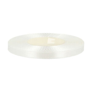 Satinband – 6 mm breit, 100 % Polyester, ca. 27 m Rolle, CREMEWEISS, für Schleifen, Deko, Geschenkverpackungen