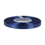 Satinband – 6 mm breit, 100 % Polyester, ca. 27 m Rolle, DUNKELBLAU, für Schleifen, Deko, Verzierungen, Geschenkverpackungen