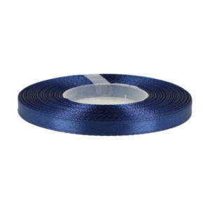 Satinband – 6 mm breit, 100 % Polyester, ca. 27 m Rolle, DUNKELBLAU, für Schleifen, Deko, Verzierungen, Geschenkverpackungen