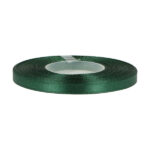 Satinband – 6 mm breit, 100 % Polyester, ca. 27 m Rolle, DUNKELGRÜN, für Schleifen, Deko, Verzierungen, Geschenkverpackungen