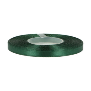 Satinband – 6 mm breit, 100 % Polyester, ca. 27 m Rolle, DUNKELGRÜN, für Schleifen, Deko, Verzierungen, Geschenkverpackungen