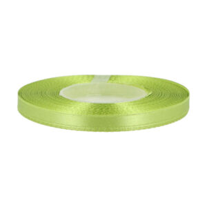 Satinband – 6 mm breit, 100 % Polyester, ca. 27 m Rolle, HELLGRÜN, für Schleifen, Deko, Verzierungen, Geschenkverpackungen