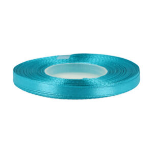 Satinband – 6 mm breit, 100 % Polyester, ca. 27 m Rolle, TÜRKISBLAU, für Schleifen, Deko, Verzierungen, Geschenkverpackungen