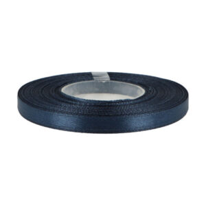 Satinband – 6 mm breit, 100 % Polyester, ca. 27 m Rolle, NACHTBLAU, für Schleifen, Deko, Verzierungen, Geschenkverpackungen
