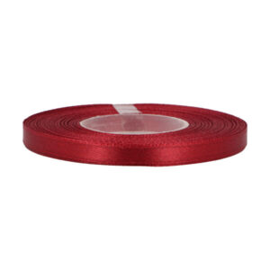 Satinband – 6 mm breit, 100 % Polyester, ca. 27 m Rolle, BORDEAUXROT, für Schleifen, Deko, Verzierungen, Geschenkverpackungen