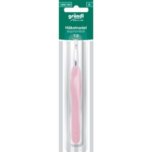 Gründl Häkelnadel 7.0 mit gummiertem Griff, ergonomisch
