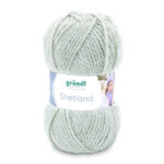 Wolle Gründl / SHETLAND 100g, Farbe 02 - Moosgrün meliert, 80 % Polyacryl, 20 % Wolle, 2 Knäuel = 1 Loop, Anleitung in der Banderole, für Nadeln 7-8mm