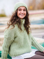 Wolle Gründl / SHETLAND 100g, Farbe 02 - Moosgrün Melange, 80 % Polyacryl, 20 % Wolle,  2 Knäuel = 1 Loop, Anleitung in der Banderole, für Nadeln 7-8mm – Bild 3