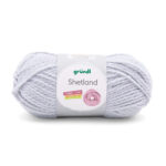 Wolle Gründl / SHETLAND 100g, Farbe 05 - Hellgrau Melange, 80 % Polyacryl, 20 % Wolle, 2 Knäuel = 1 Loop, Anleitung in der Banderole, für Nadeln 7-8mm