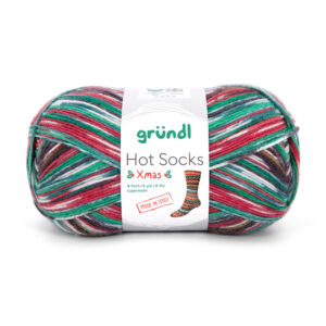 Wolle Gründl / Hot socks XMAS 4-fach (6408) - Weihnachts-Sockenwolle 100g, 4-fädig
