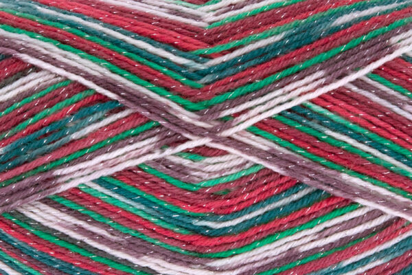 Wolle Gründl / Hot socks XMAS Glitter 4-fach (6411) - Weihnachts-Sockenwolle mit Glitzerfaden, 100g, 4-fädig – Bild 3