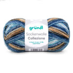 Set 300g Sockenwolle 4-fach, Wolle Gründl COLLEZIONE im günstigen 3er-Pack: 3 Knäuel zu je 100g in schicken Blautönen – Bild 2