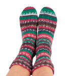 Set 300g Sockenwolle Wolle Gründl XMAS, 4-fädig, 3 Knäuel = 3 verschiedene Muster, Weihnachtssocken für die ganze Familie stricken – Bild 3