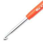PRYM Wollhäkelnadel 4,5 mm, Soft-Griff, 14 cm, Grifffarbe: Mandarine – Bild 2