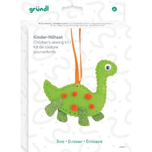 Bastelset / Nähset für Kinder "DINOSAURIER" - Wolle Gründl Bastelpack mit komplettem Zubehör, Mitbringsel, Kindergeburtstag, Adventskalender