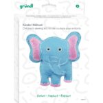 Bastelset / Nähset für Kinder "Elefant" - Wolle Gründl Bastelpack mit komplettem Zubehör, Mitbringsel, für Kindergeburtstag, Adventskalender