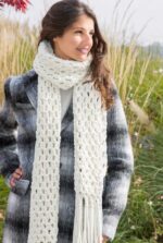 DIY Häkelset, Schal mit Fransen, komplettes Geschenkset mit Wolle, Häkelnadel, Maßband und Anleitung. Für Anfänger geeignet. Markenwolle. – Bild 4