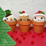 DIY-Häkelset "Weihnachts-Mini", 4 verschiedene Figuren, einzeln erhältlich, Häkelkit, Materialpackung, Häkelpaket, Handarbeitsset, DIY-Kit – Bild 2