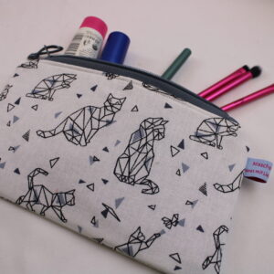 Kosmetiktäschchen / Schminktäschchen / Medikamententäschchen / Notfalltäschchen / Pflastertäschchen / Federmäppchen "Katzen-Origami"