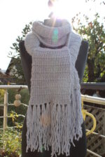 Extralanger kuscheliger Strickschal – handgestrickt aus Wolle Gründl SHETLAND jeansblau – Bild 5