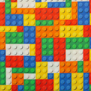Kinderstoff / Baumwoll-Webware / Bunte Klemmbausteine