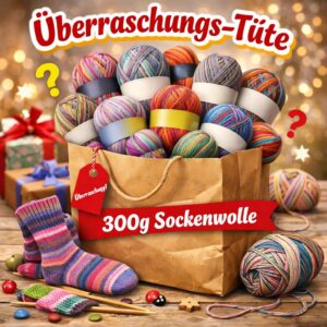Überraschungstüte Sockenwolle 300g, 4-fädig, für Nadeln 2.5 - 3.0 mm