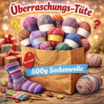 Überraschungstüte Sockenwolle 500g, 4-fädig, für Nadeln 2.5 - 3.0 mm + kleines Geschenk