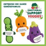 DIY-Häkelset "Aubergine" Emotional Support Veggies Häkelset inkl. Anleitung und komplettem Material in der Blechdose – Bild 5