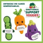 DIY-Häkelset "Karotte" Emotional Support Veggies Häkelset inkl. Anleitung und komplettem Material in der Blechdose – Bild 5