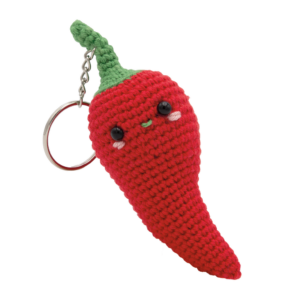 DIY-Häkelset "Taschenanhänger Chili", Häkelkit, Materialpackung, Häkelpaket, Handarbeitsset, DIY-Kit