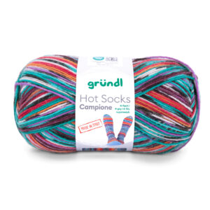 Wolle Gründl / Hot socks CAMPIONE (01) - Sockenwolle 100g, 4-fädig, für Nadelstärke 2.5 - 3.0 mm