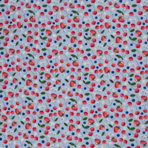 Kinderstoff / Patchworkstoff / Baumwoll-Webware / Fruits - Erdbeeren und Kirschen
