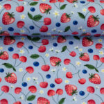 Kinderstoff / Patchworkstoff / Baumwoll-Webware / Fruits - Erdbeeren und Kirschen – Bild 2
