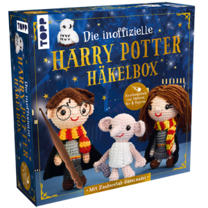 DIY-Häkelset "Harry Potter" - Die inoffizielle Harry Potter Häkelbox. Komplettes Häkelset für 4 Figuren; mit Zauberstab-Nadel