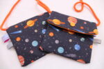 Kinder-BRUSTBEUTEL "Planeten" mit Druckknopf, Reflektorfähnchen; mit oder ohne Klarsichtfach/Fahrkartenfach, Brusttasche, Geldbörse – Bild 2