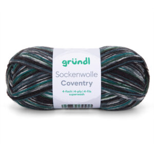 Wolle Gründl / Coventry (02) - Sockenwolle 100g, 4-fädig - 75% Schurwolle, 25% Polyamid, für Nadelstärke 2,5-3,0mm