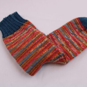 Gr. 39/40 - Wollsocken handgestrickt aus Schöller + Stahl Fortissima (622) + Wolle Gründl Hot socks uni petrol (44)