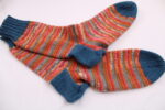 Gr. 39/40 - Wollsocken handgestrickt aus Schöller + Stahl Fortissima (622) + Wolle Gründl Hot socks uni petrol (44) – Bild 2