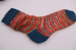 Gr. 39/40 - Wollsocken handgestrickt aus Schöller + Stahl Fortissima (622) + Wolle Gründl Hot socks uni petrol (44) – Bild 3