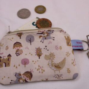 Kleine Kinder-Geldbörse/ Kinder Portemonnaie/ Geldbeutel "Kleiner Ritter", mit Reißverschluss und Schlüsselring – praktisch, leicht und handlich