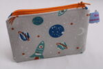 Kleine Kinder-Geldbörse/ Kinder Portemonnaie/ Geldbeutel "Weltall/grau", mit Reißverschluss und Schlüsselring – praktisch, leicht und handlich – Bild 4