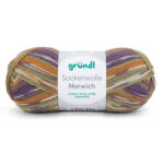 Wolle Gründl / Norwich (01) - Sockenwolle 100g, 4-fädig - 75% Schurwolle, 25% Polyamid, für Nadelstärke 2,5-3,0mm