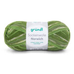 Wolle Gründl / Norwich (02) - Sockenwolle 100g, 4-fädig - 75% Schurwolle, 25% Polyamid, für Nadelstärke 2,5-3,0mm