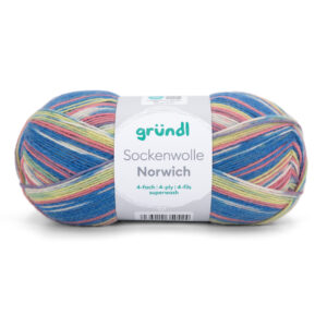 Wolle Gründl / Norwich (06) - Sockenwolle 100g, 4-fädig - 75% Schurwolle, 25% Polyamid, für Nadelstärke 2,5-3,0mm